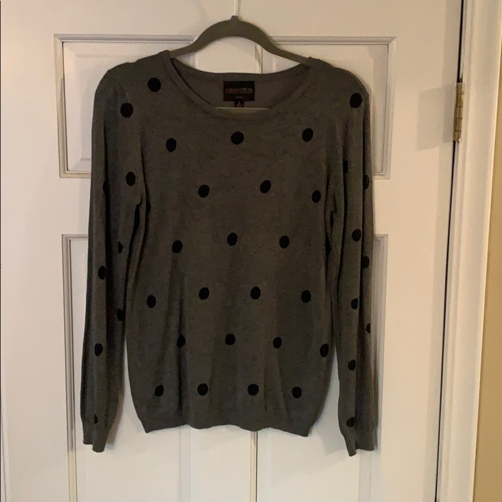 Black and grey polka dot sweater